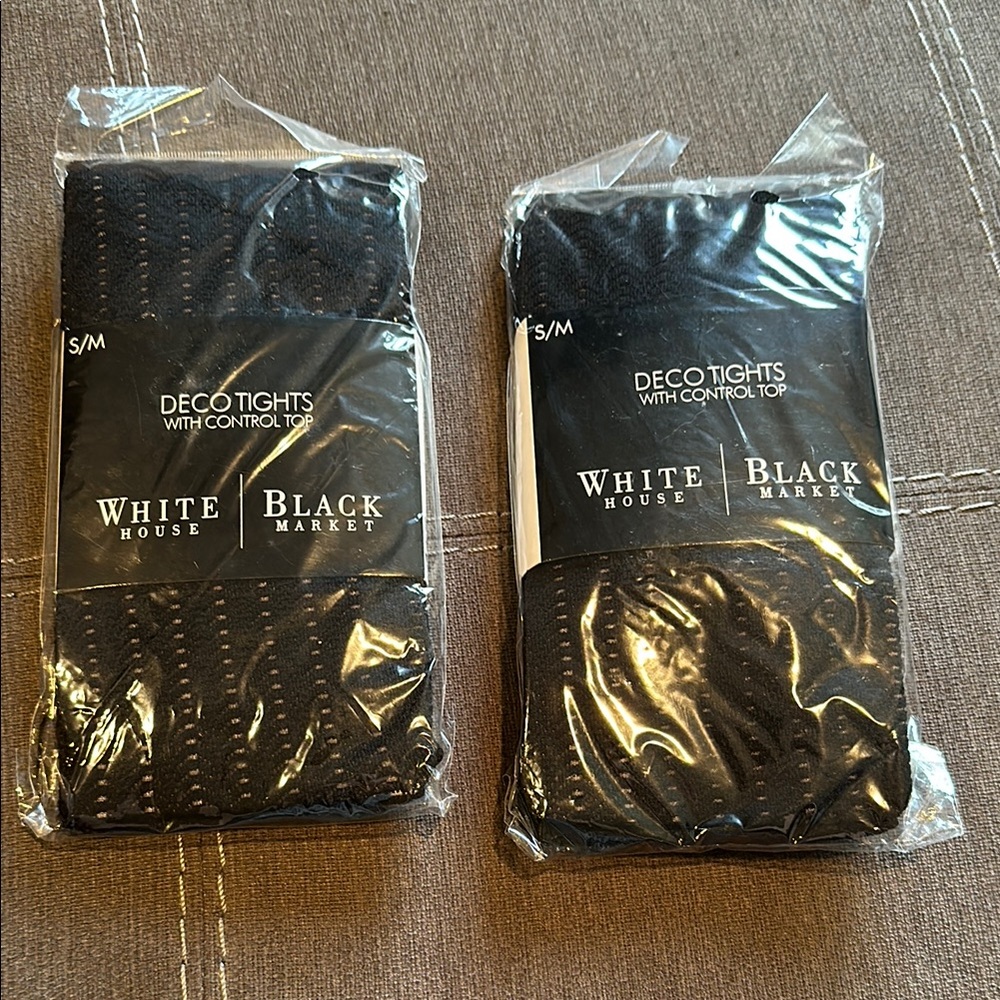 White House Black Market Deco Tights - Black